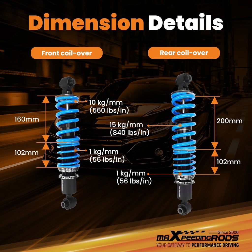 24 Level Adjustable Coilovers for Dodge Viper (1992-1995)