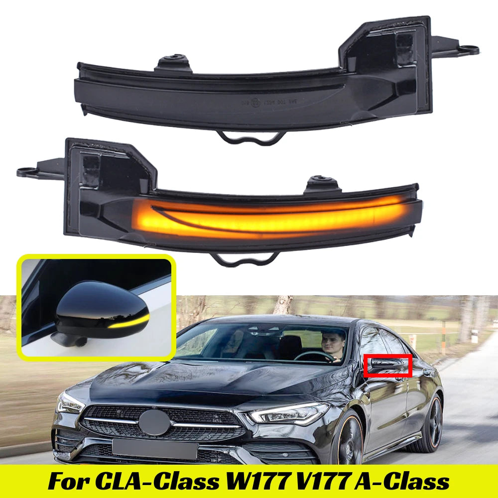 Smoke LED Dynamic Side Mirror Turn Signal Light for Benz A-Class (2018–2026)