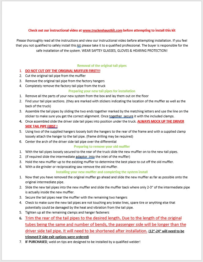 2.5" Dual Exhaust Kit for Dodge Dakota (1987–1996) - Flowmaster 40, Black