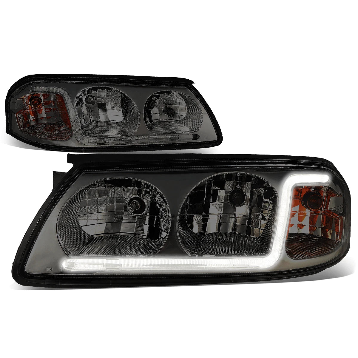 LED DRL for Chevy Impala (2000–2005) Smoked Housing Amber Corner Headlight