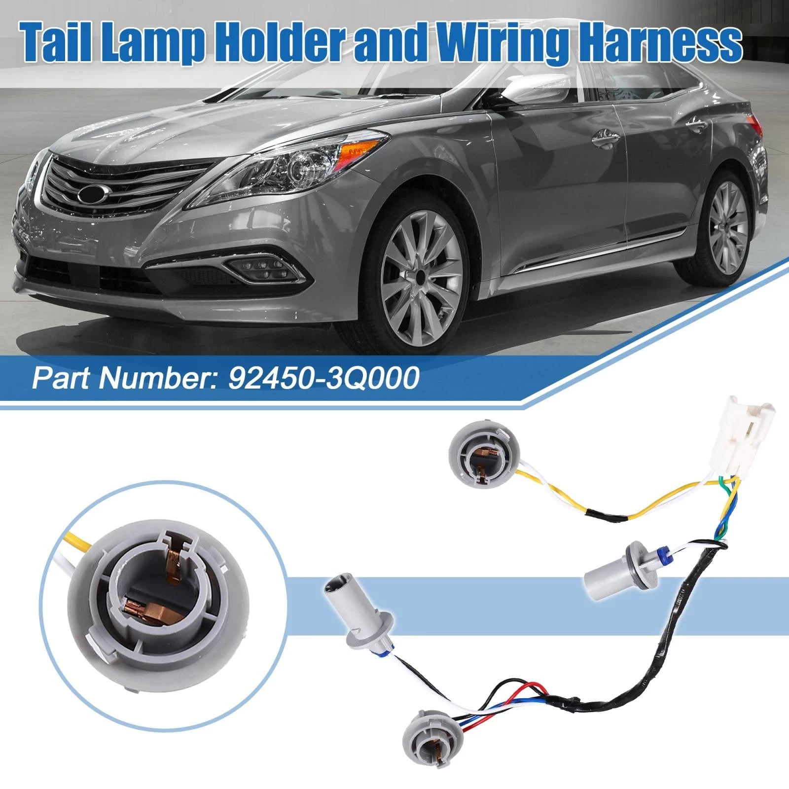 Tail Lamp Holder & Wiring Harness for Hyundai Sonata (2011–2014) W/O Bulb