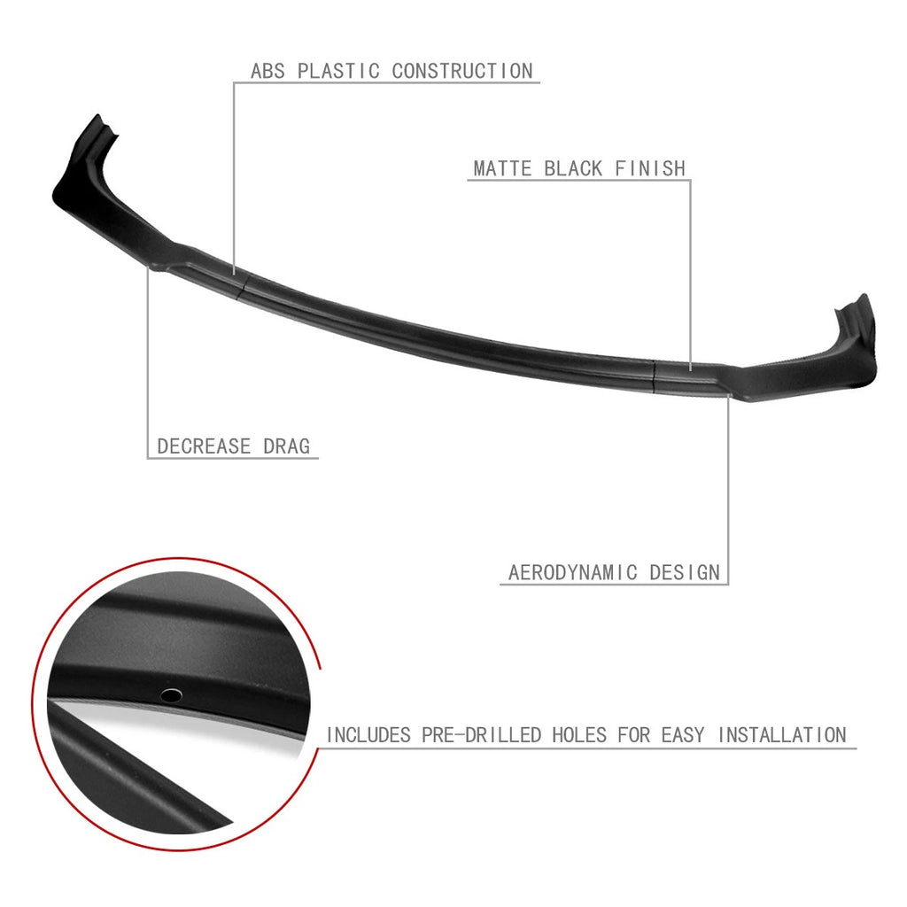 3Pc Front Bumper Lip Splitter for Toyota Sienna (2011–2015) Matte Black