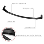 3Pc Front Bumper Lip Splitter for Toyota Sienna (2011–2015) Matte Black