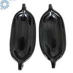 Set of 4 Black Ribbed Marine Boat Fenders 6.5" x 23"