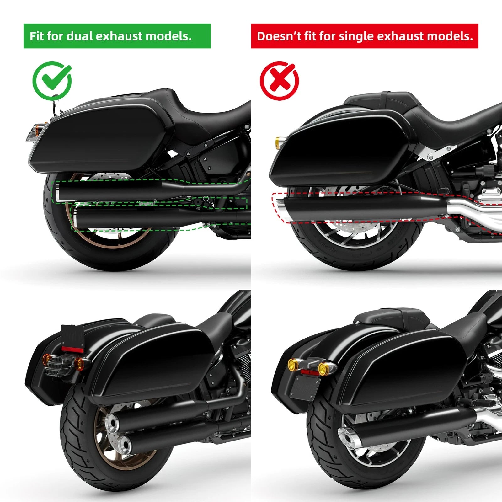 Hard Saddlebag for Harley Softail Standard FXST, Street Bob FXBBS (2018–2024)