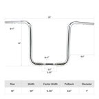 Chrome 16" Rise Hanger Handle Bar for Harley Sportster XL, FLST, FXST