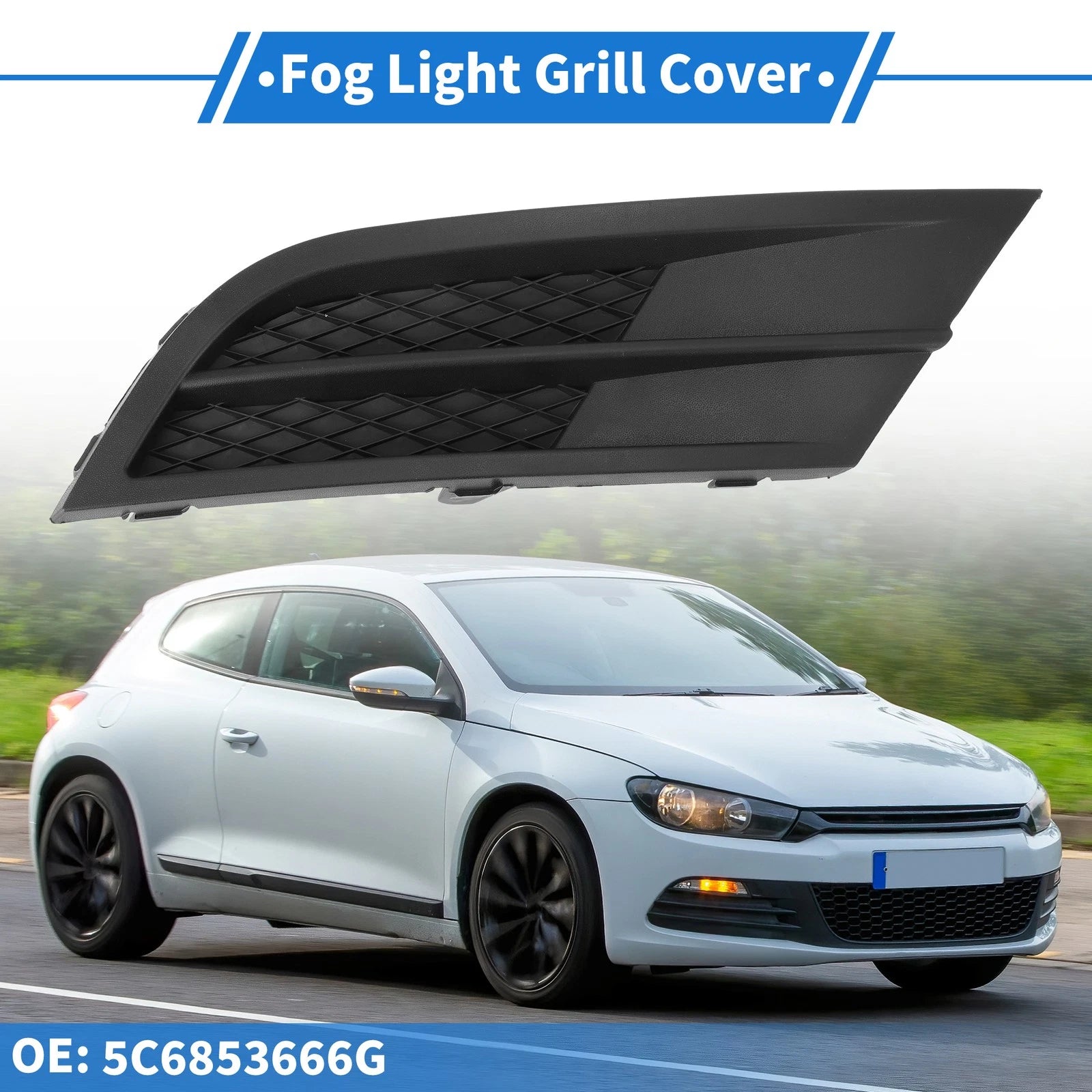 1pc Fog Light Grill for Volkswagen Jetta (2015–2018) No.5C6853666G