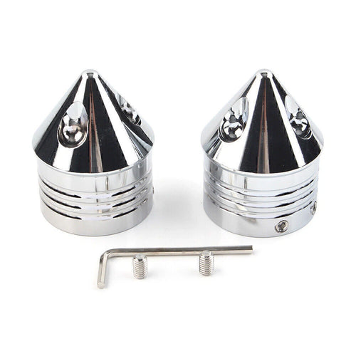 1 Pair Chrome Front Axle Cap Nut Cover for Harley Electra Glide Sportster (2000–2023)