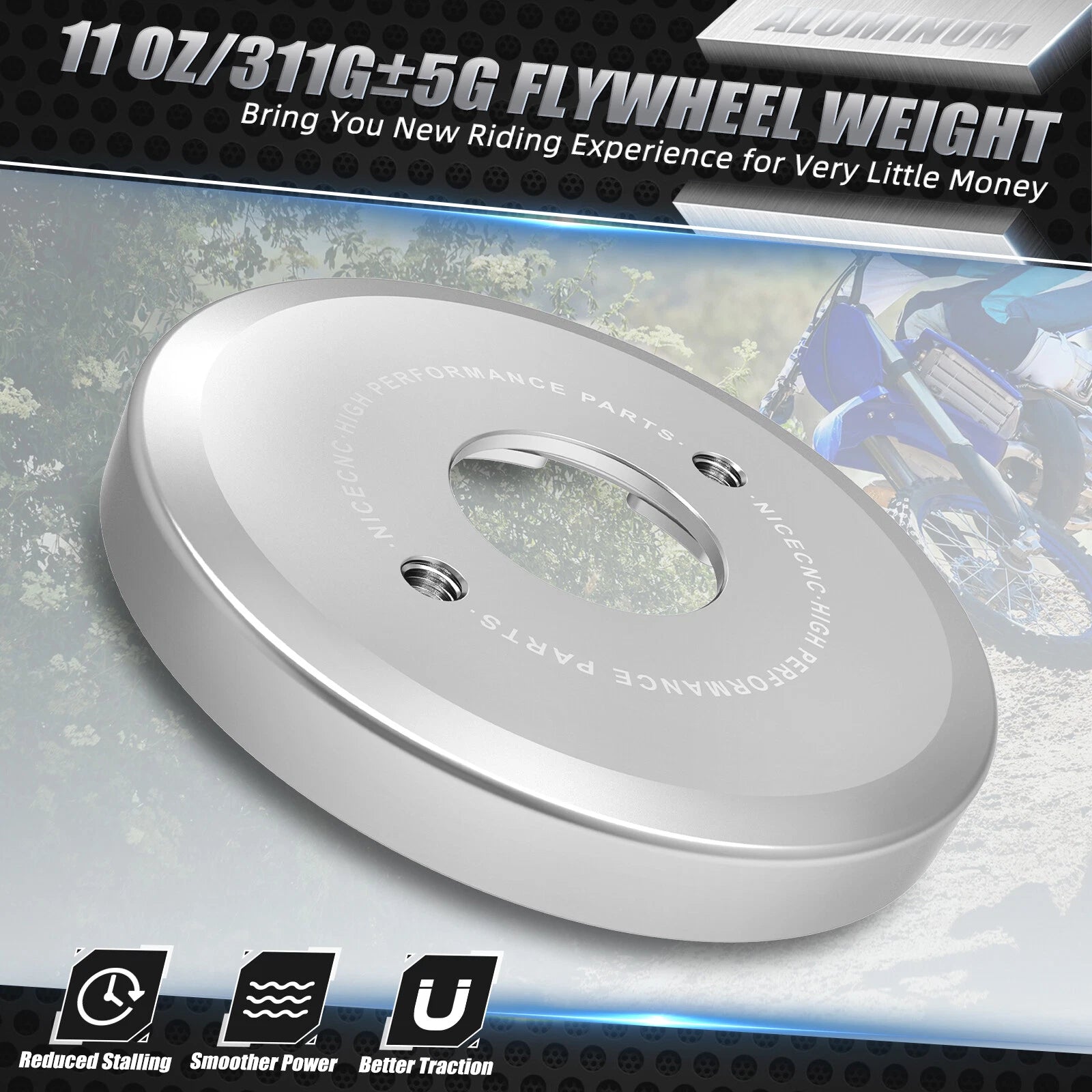 11 oz engine flywheel weight for Yamaha YZ250 (2003–2024) YZ250X (2016–2024)