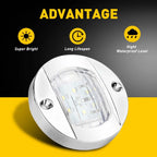 6 LEDs Round White Marine RV Boat Courtesy Lights for Various Models