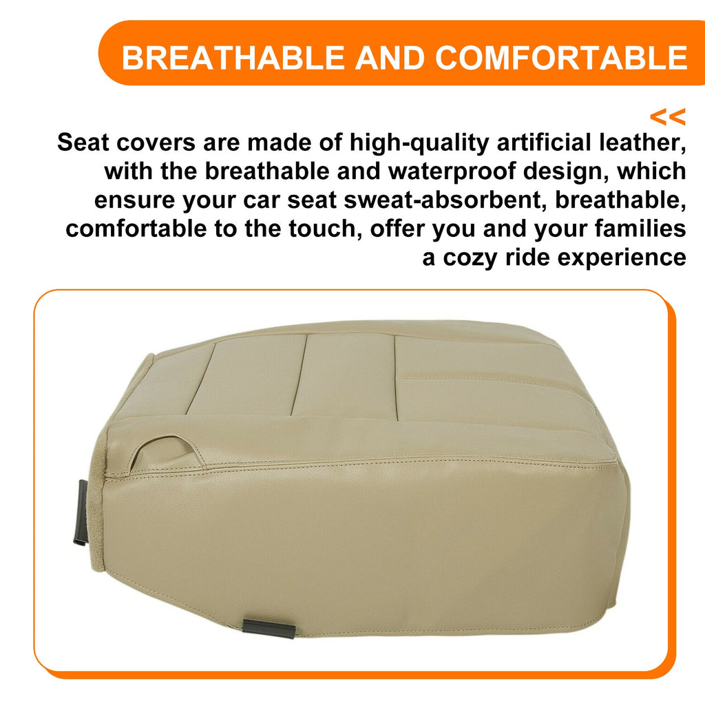 Driver Bottom Seat Cover for Ford F250 F350 F450 F550 Lariat (2008–2010) Tan