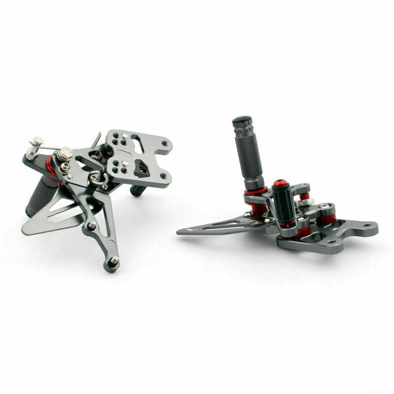 Adjustable Rearset for Suzuki GSX-R 1000 (2007–2008) - Aluminum Gray