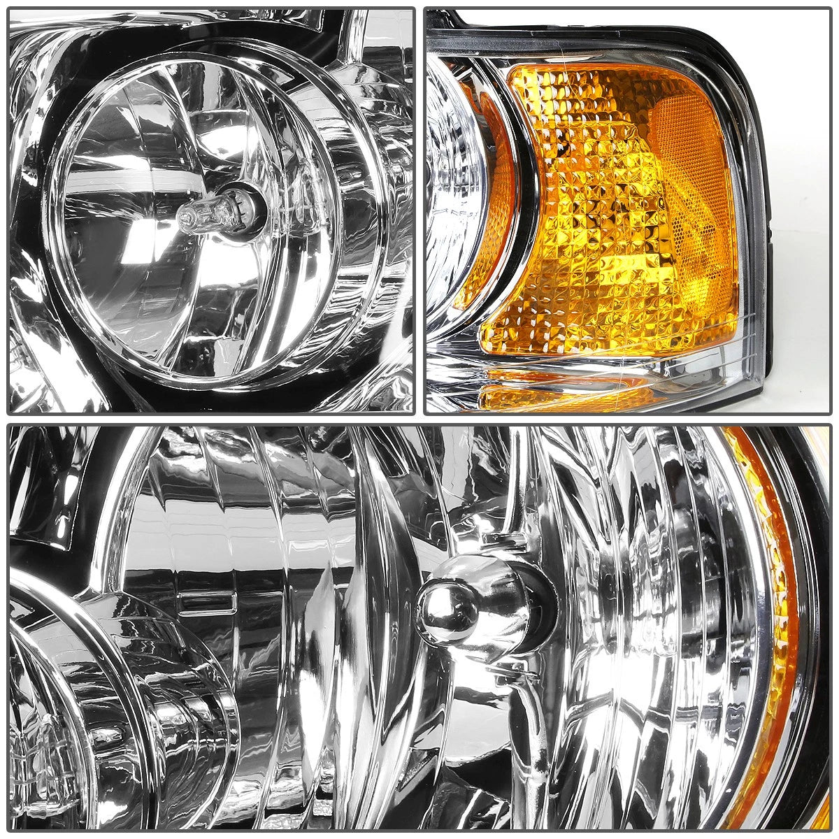 Chrome Housing Amber Side Bumper Headlight for Ford Expedition (2003–2006)