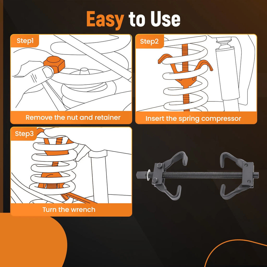 Set of 2 Internal Center Coil Strut Spring Compressors for Various Models