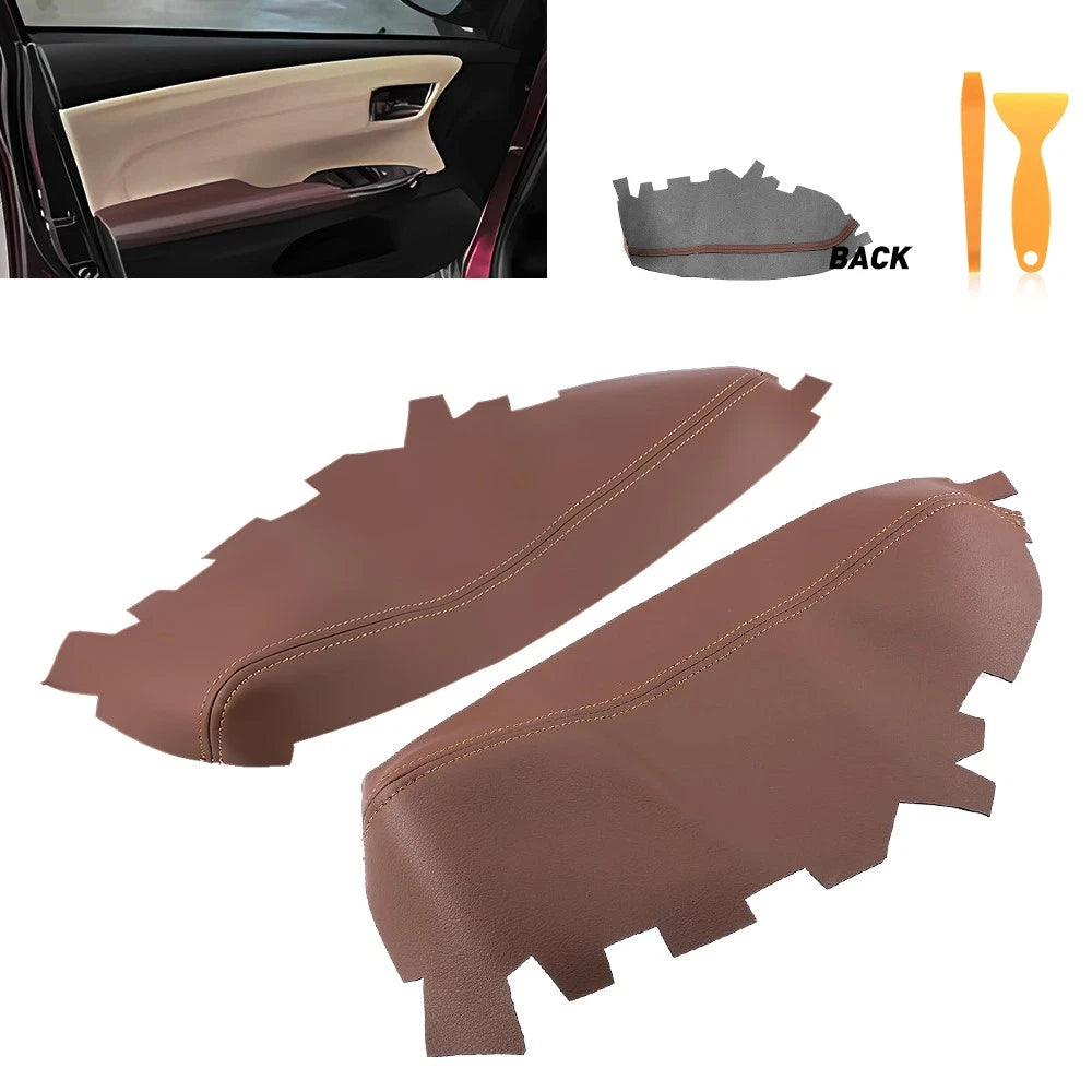 Set of 2 Leather Front Door Panels Armrest Covers for Toyota Avalon (2013–2018)