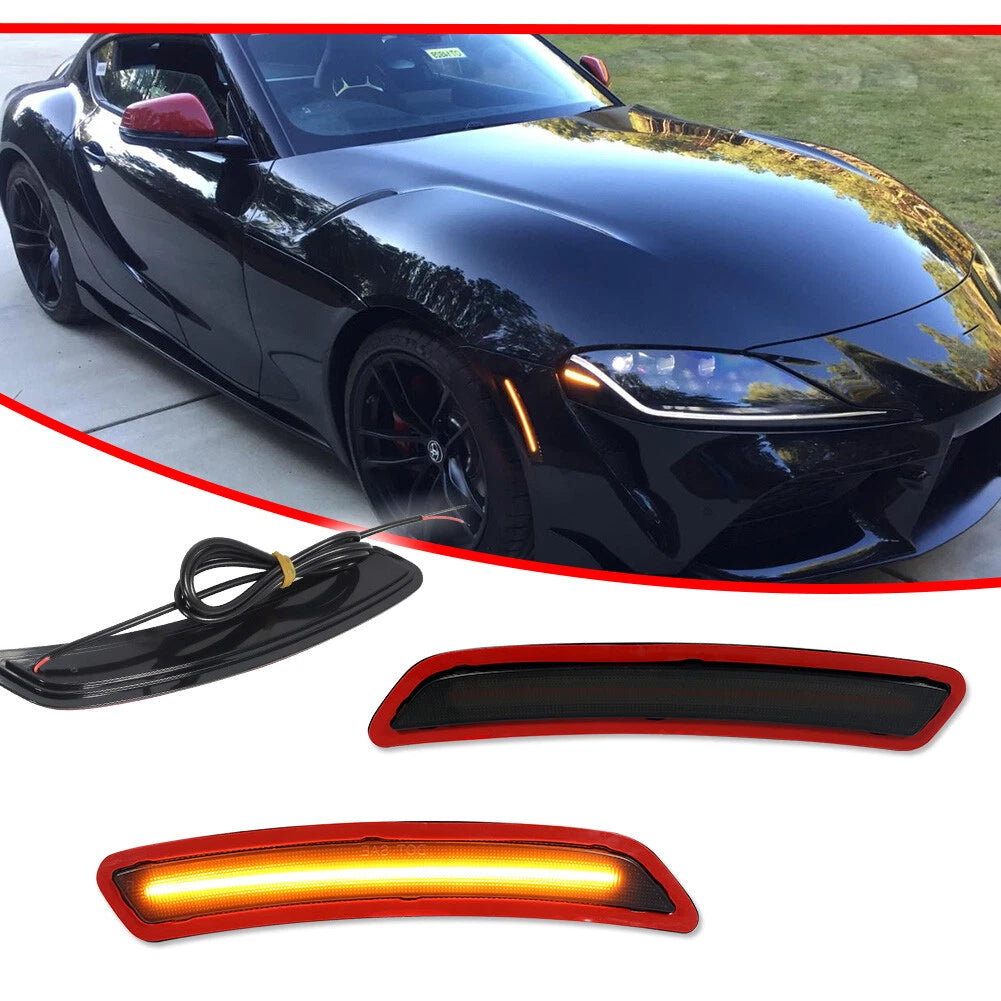 2X Smoke Amber LED Side Marker Lights for Toyota GR Supra (2020–2024)