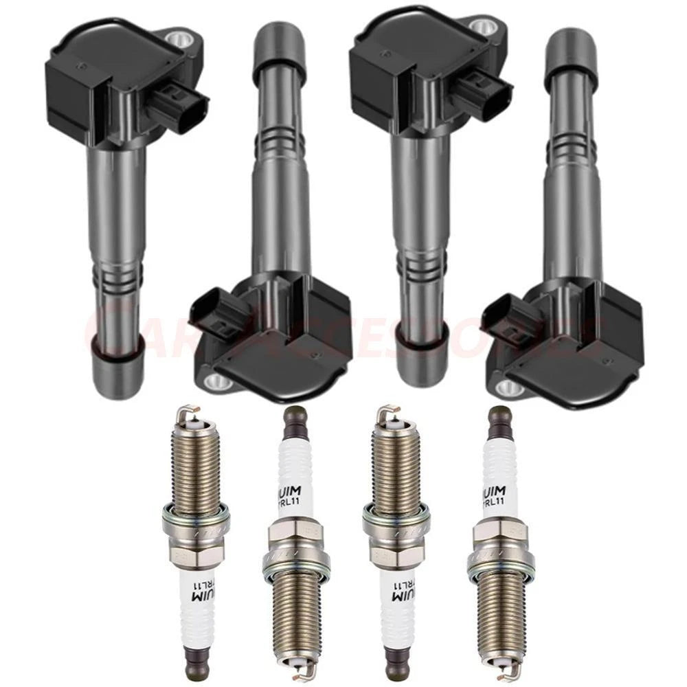 Set of 4 Ignition Coils & Iridium Spark Plugs for Honda Accord (2003–2017) UF712