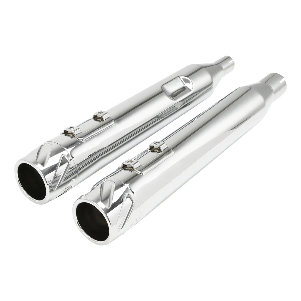 4" Chrome Slip-On Straight Mufflers for Harley Touring (2017–2025) 24