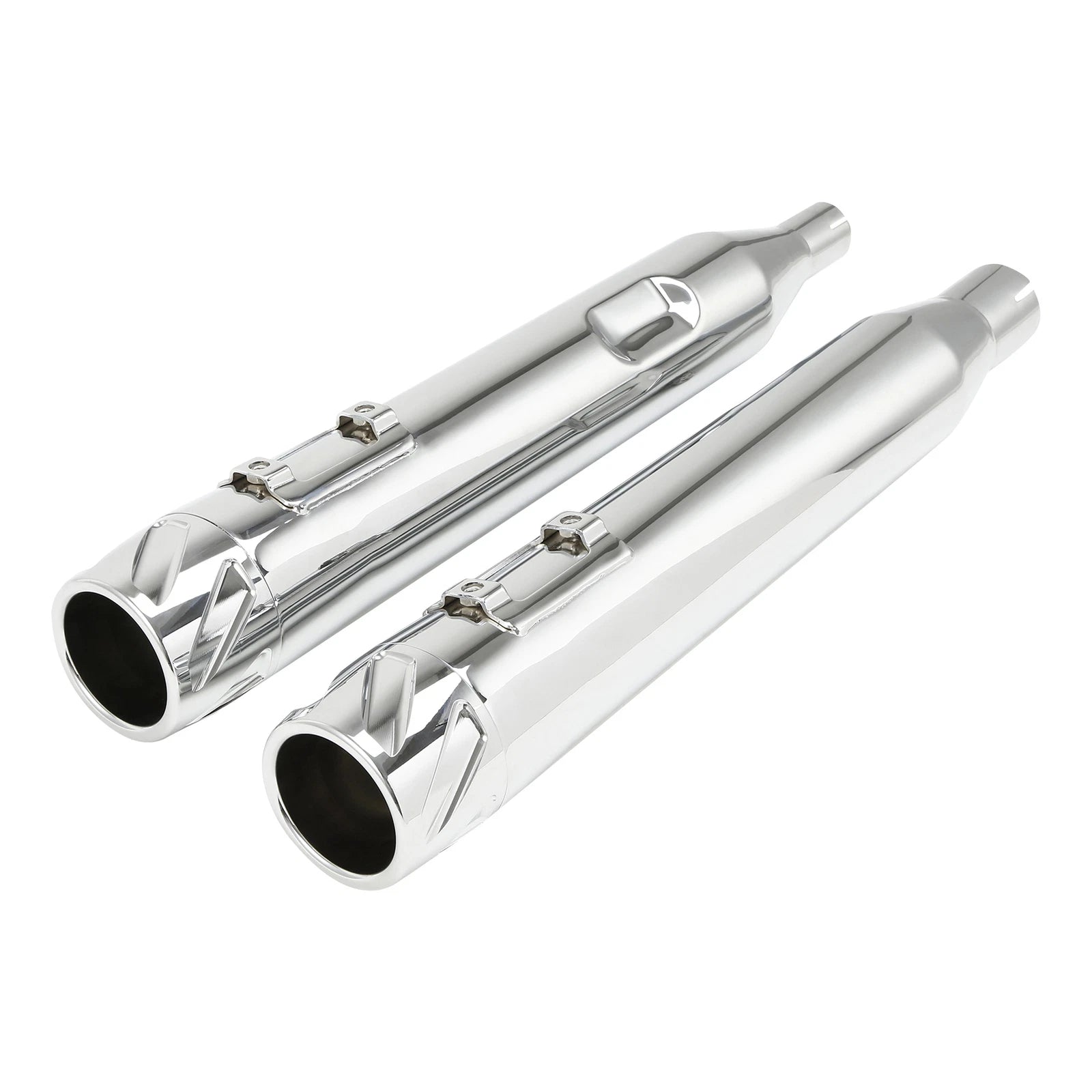 4" Chrome Slip-On Straight Mufflers for Harley Touring (2017–2025) 24