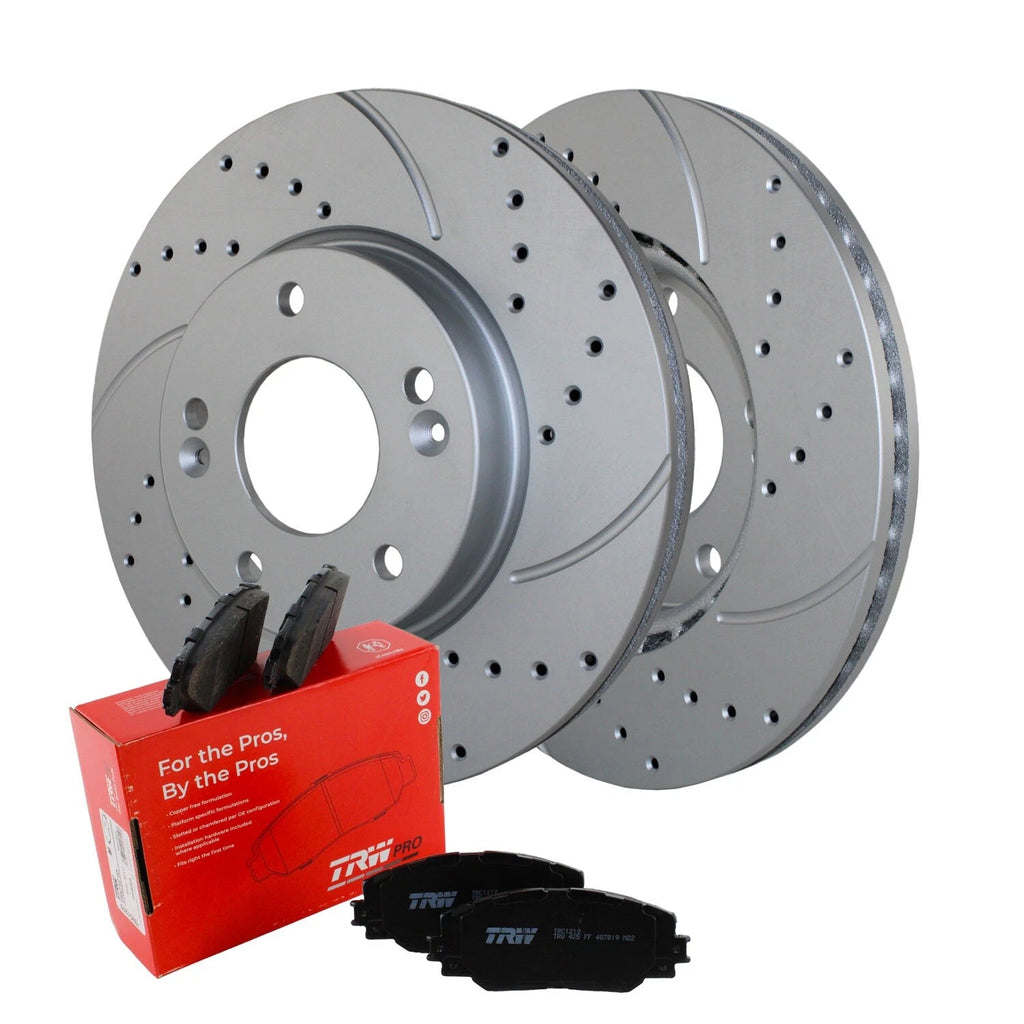 Front Brake Kit 280mm Drilled Disc Rotors & TRW Pro Ceramic Pads for Kona Seltos (2018–2023)