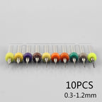 10Pcs PCB Carbide Drill Bits Tool for Print Circuit Board (0.3mm–1.2mm)