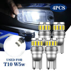 Set of 4 T10 194 168 W5W 12V LED Wedge Light Bulbs for Automotive (CANBUS)