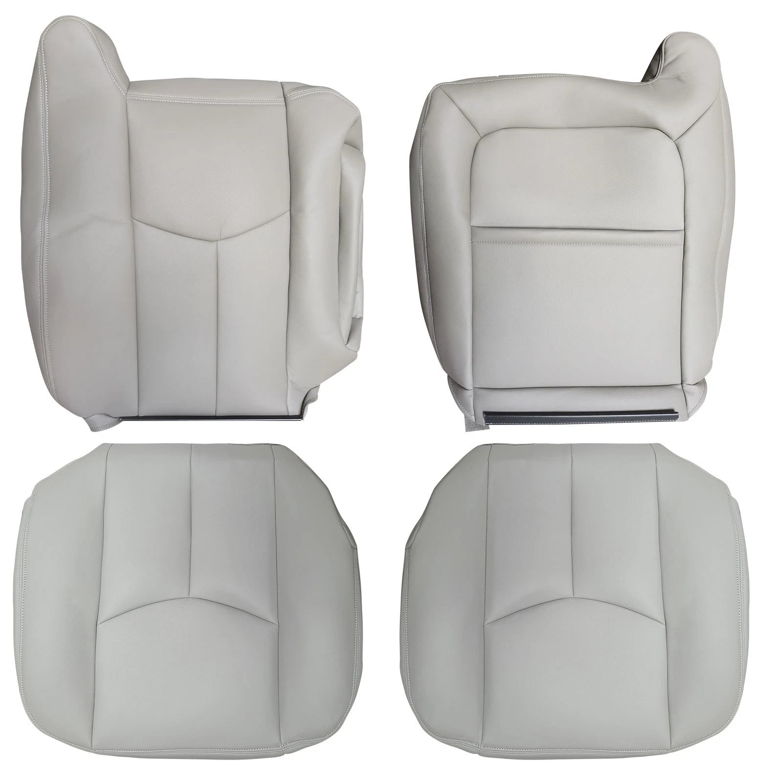 Set of 2 Front Gray Seat Covers for Chevy Silverado GMC Sierra (2003–2006)
