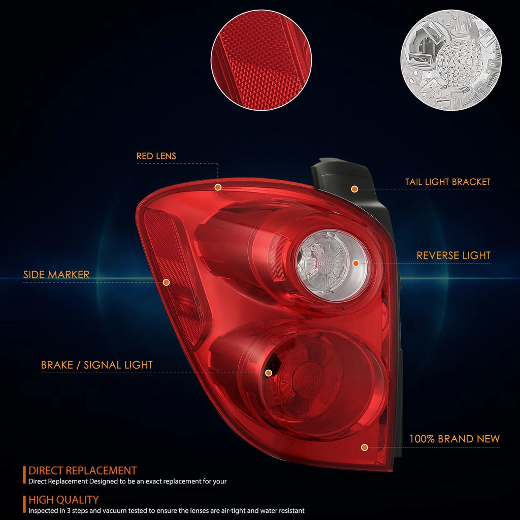 OE Style Left Side Chrome Housing Tail Light Brake Lamp for Chevy Equinox (2010–2015)