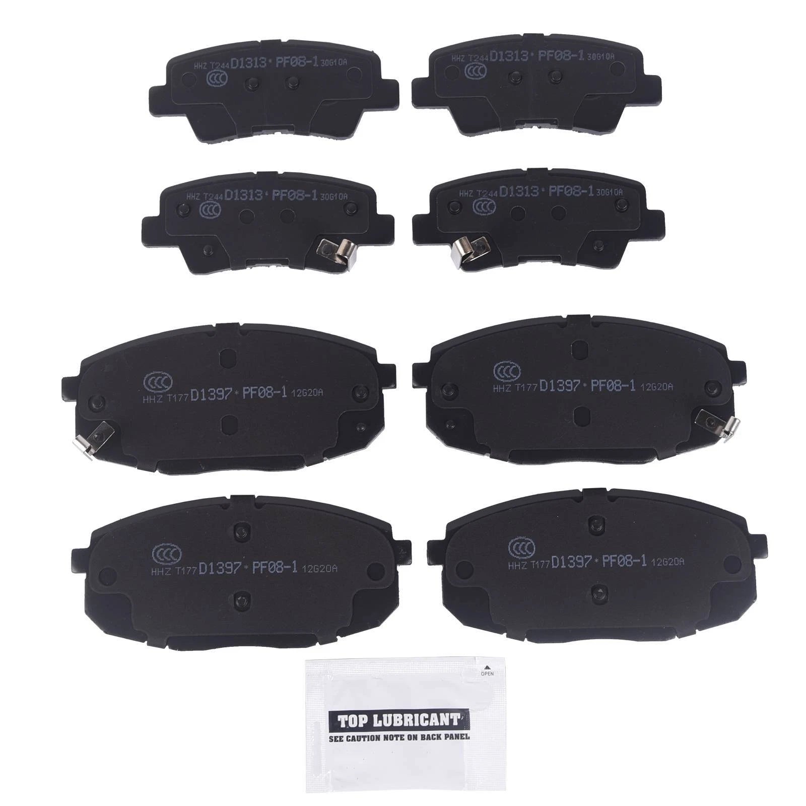 Set of 8 Ceramic Brake Pads for Kia Soul (2014–2016)