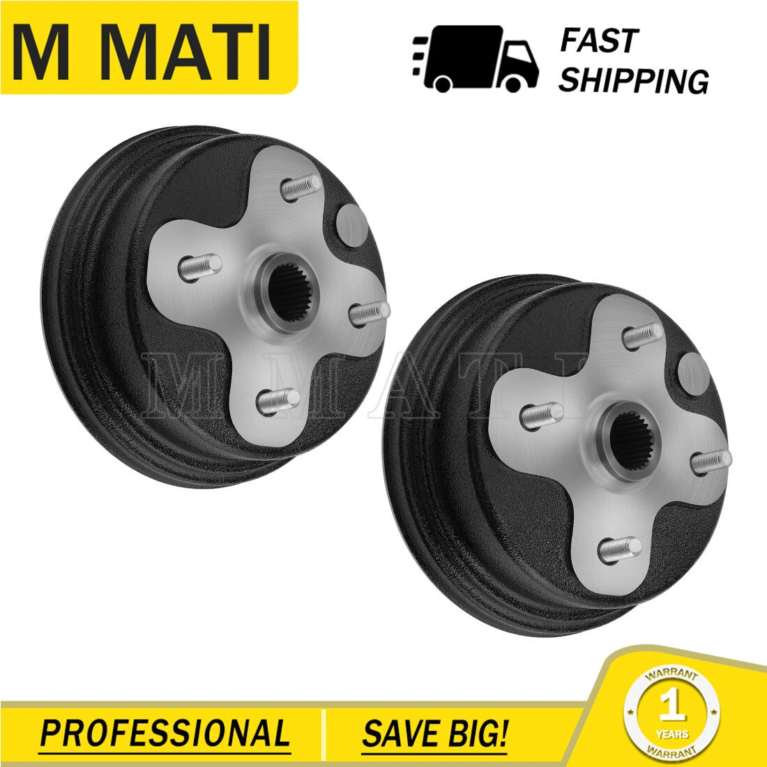 2Pcs Brake Drums for Yamaha YFB250 YFB250FW Timberwolf 250 (1994–2000)