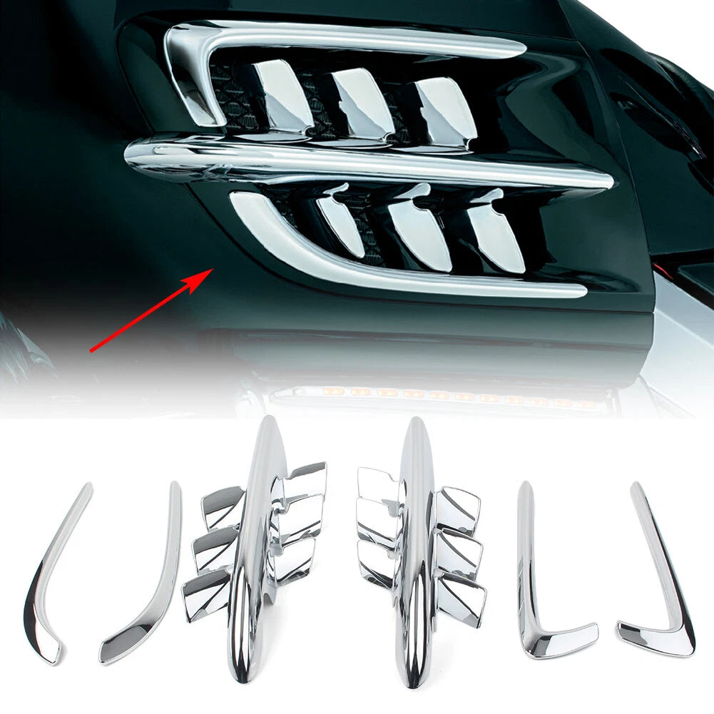 Set of 2 Chrome Fairing Premier Shark Gills for Honda Goldwing GL1800 (2001–2011)