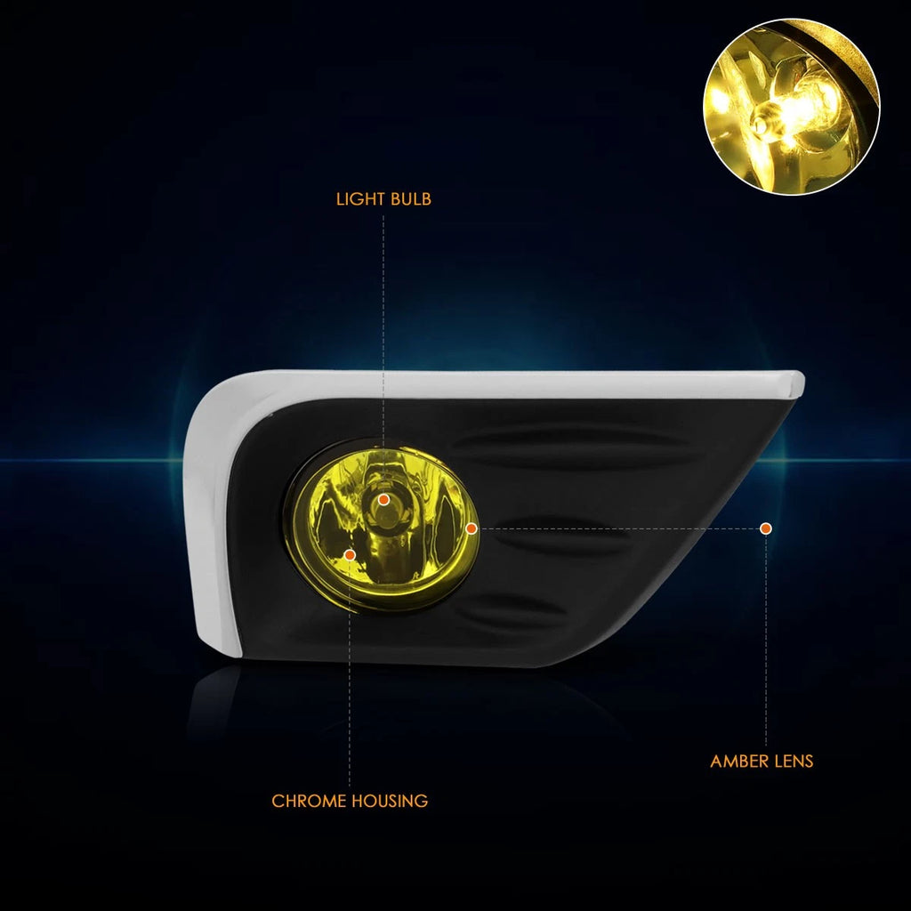 Fog Lights for Nissan Altima 4-Dr (2016–2018) Amber Lens with Switch & Bezel