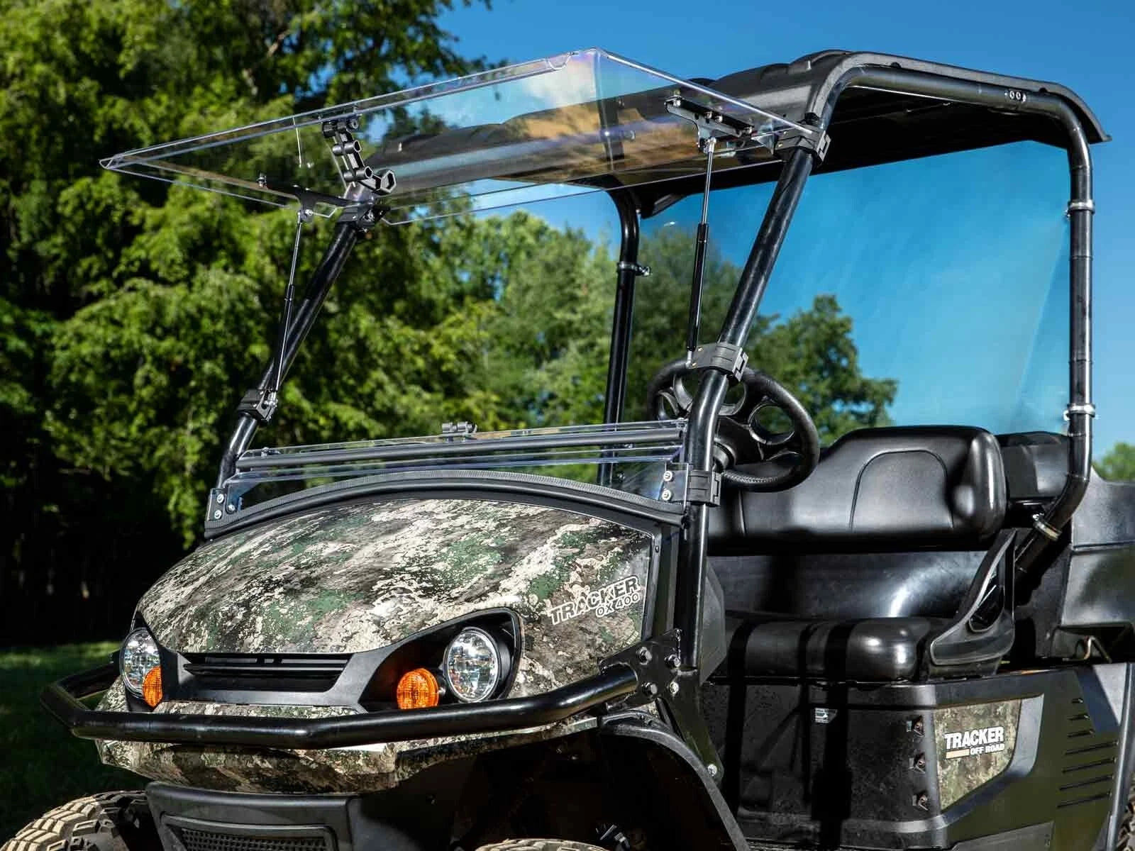 Clear Scratch Resistant Flip Windshield for Tracker OX400 (2020–2023)