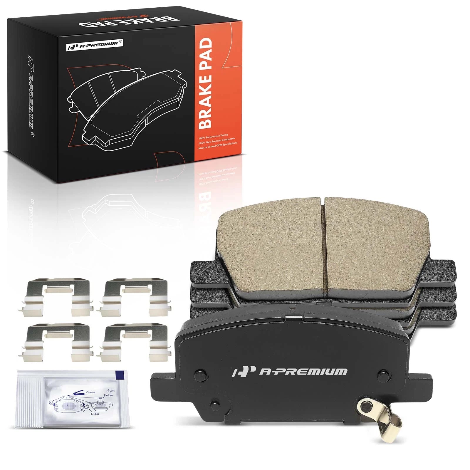 Set of 4 Front Ceramic Brake Pads with Hardware for Buick Encore Chevy Trax (2013â2021)