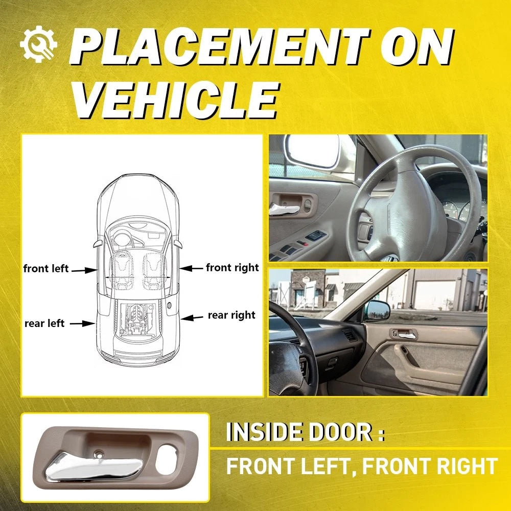 Front Left Interior Door Handle for Honda Accord Sedan (1998–2002) Beige