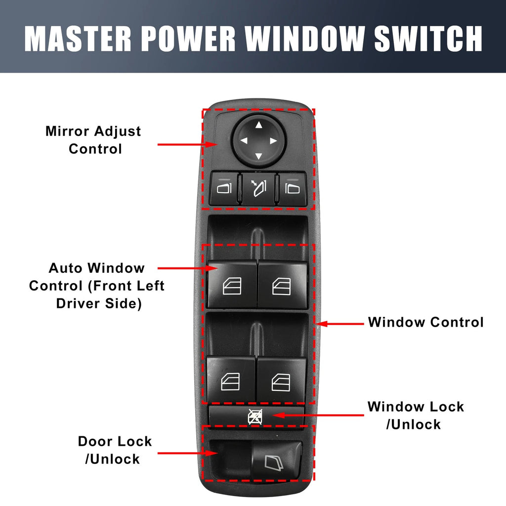A2518300590 Window Switch for Mercedes GL320 GL350 GL450 GL550 (2007–2012)