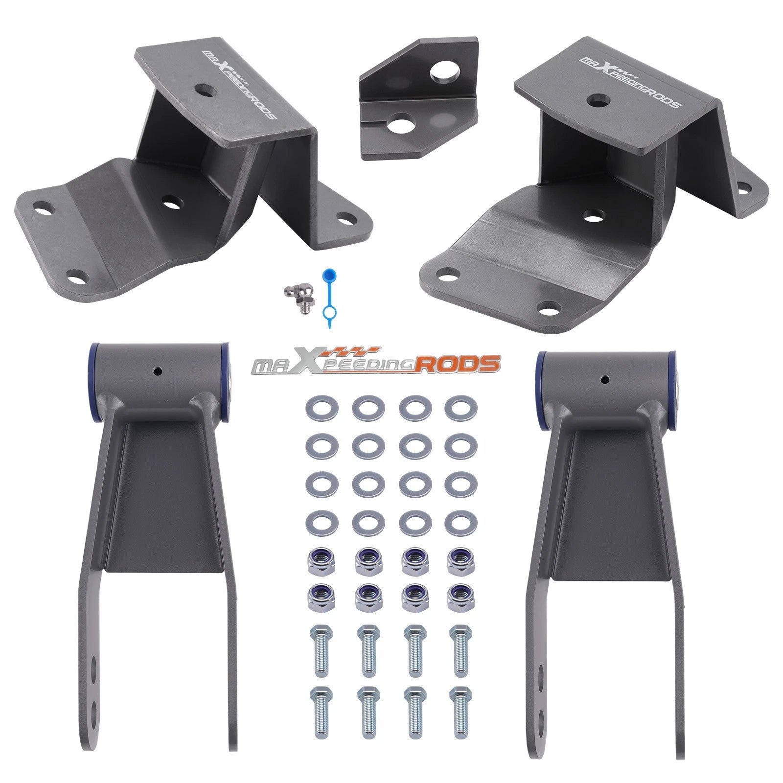 4" Rear Drop Lowering Kit Hangers Shackles for Chevy GMC C1500 (1988–1998)
