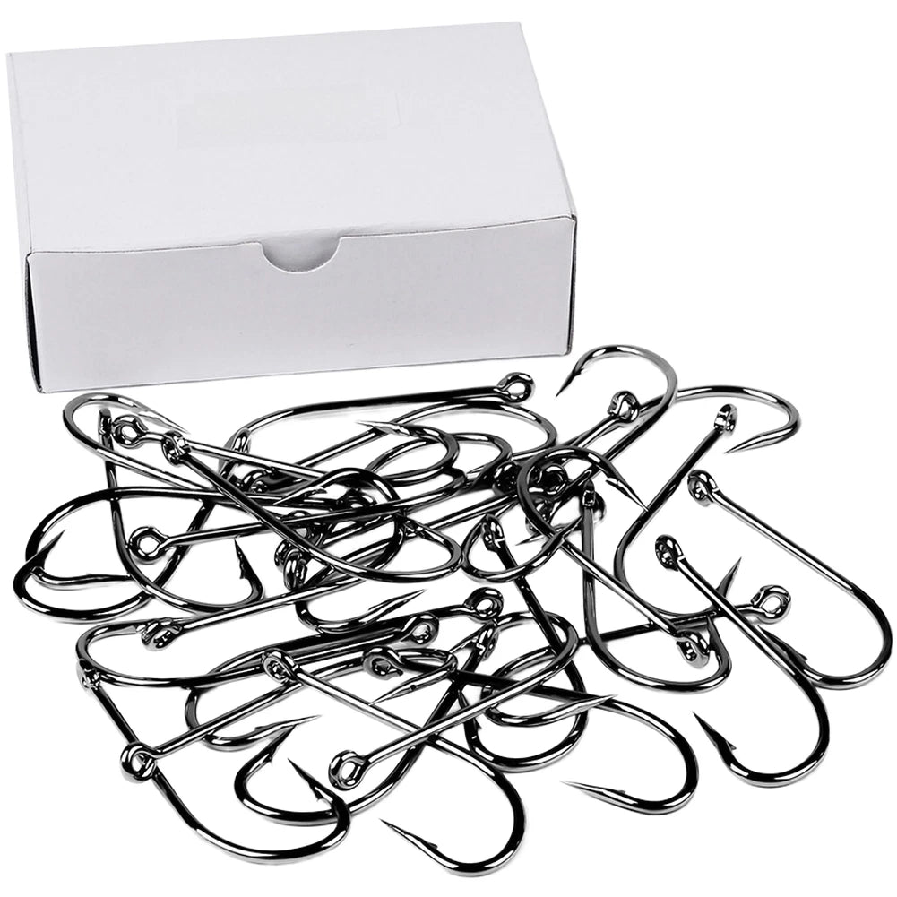 50PCS Barbed Single Fishing Hooks for Lure Fishing