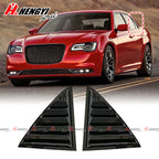 2X Gloss Black Side Window Louvers Air Shutter Cover Trim for Chrysler 300 (2011–2023)