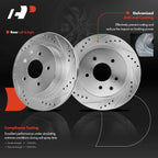 Set of 8 Rear Drilled Brake Rotors and Pads for Nissan Rogue (2014–2018)