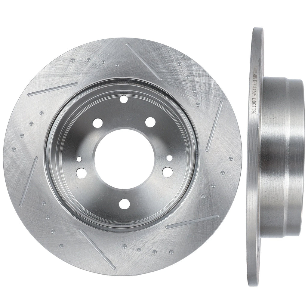 Rear Drilled & Slotted Brake Rotors for Hyundai Sonata (2014–2015) Kia Optima (2014–2015)