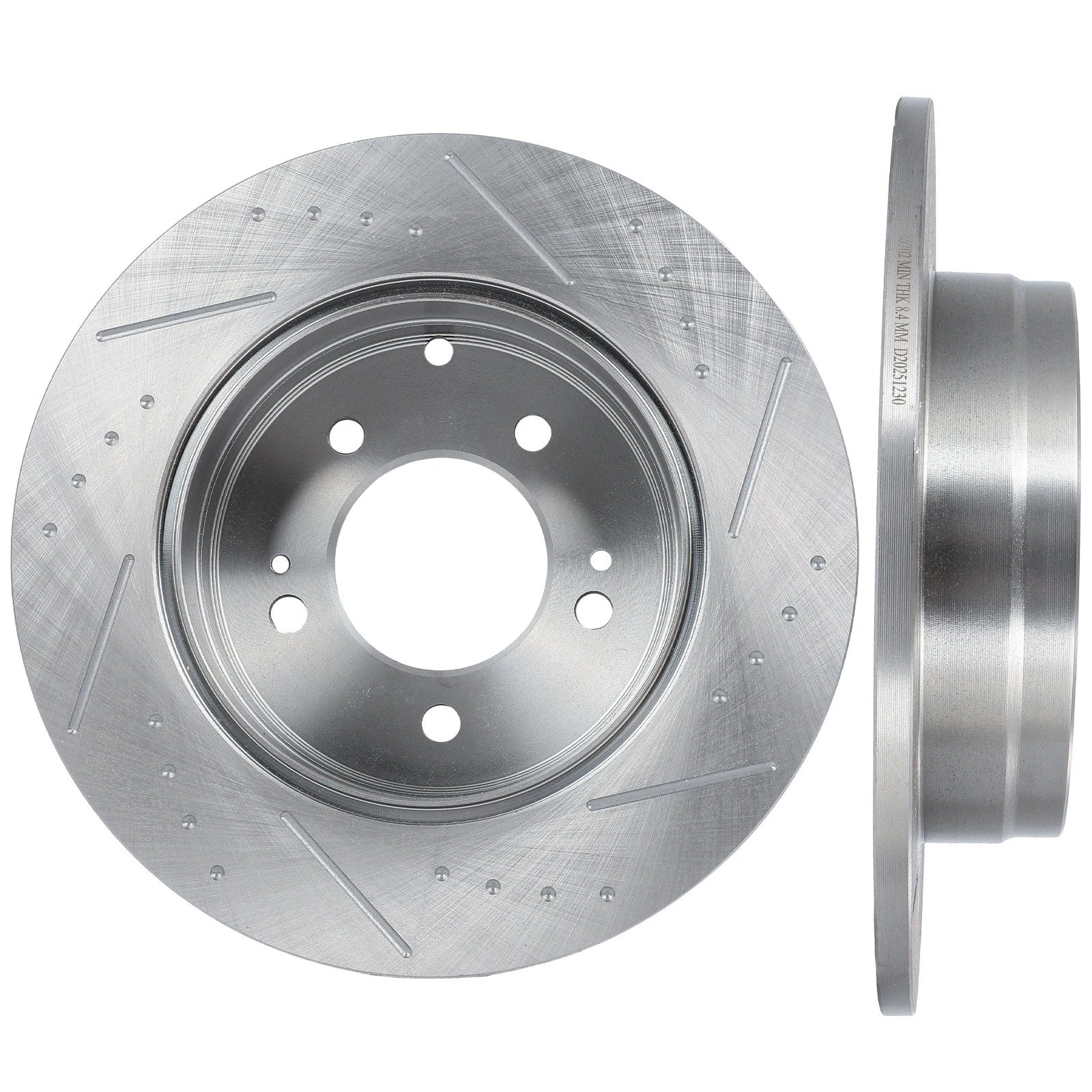 Rear Drilled & Slotted Brake Rotors for Hyundai Sonata (2014–2015) Kia Optima (2014–2015)