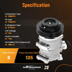 AC Compressor with Clutch for Honda Odyssey (2008–2017) Acura MDX ZDX (2008–2013)