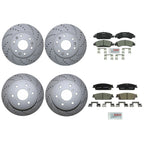 Front & Rear Brake Kit with Drilled Rotors & Bosch Ceramic Pads for Cadillac Chevy GMC