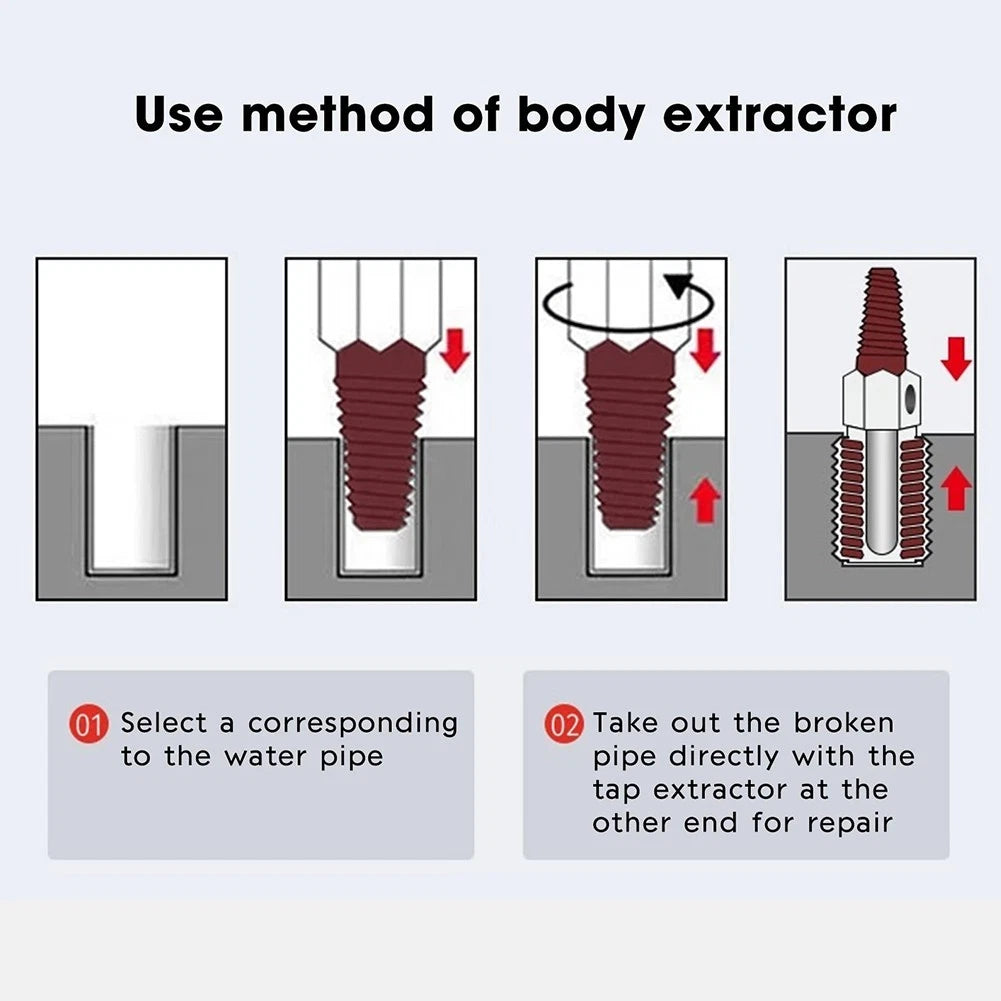 Screw Extractor Set for Faucet Water Pipe Triangle Valve