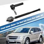 Set of 4 Front Inner Outer Tie Rod End Links EV80645 ES800408 for Dodge Caliber (2007–2012)