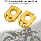 CNC Rear Chain Adjuster Axle Block for Suzuki DRZ400SM 400S 400E (2005–2024) Gold