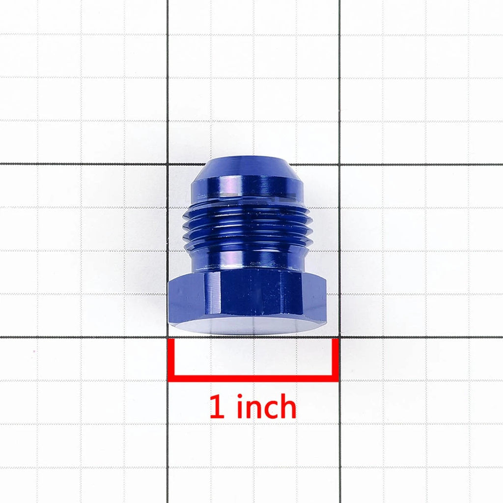 8AN AN-8 Flare Bolt Nut Plug Lock Fitting Adapter - Blue Aluminum