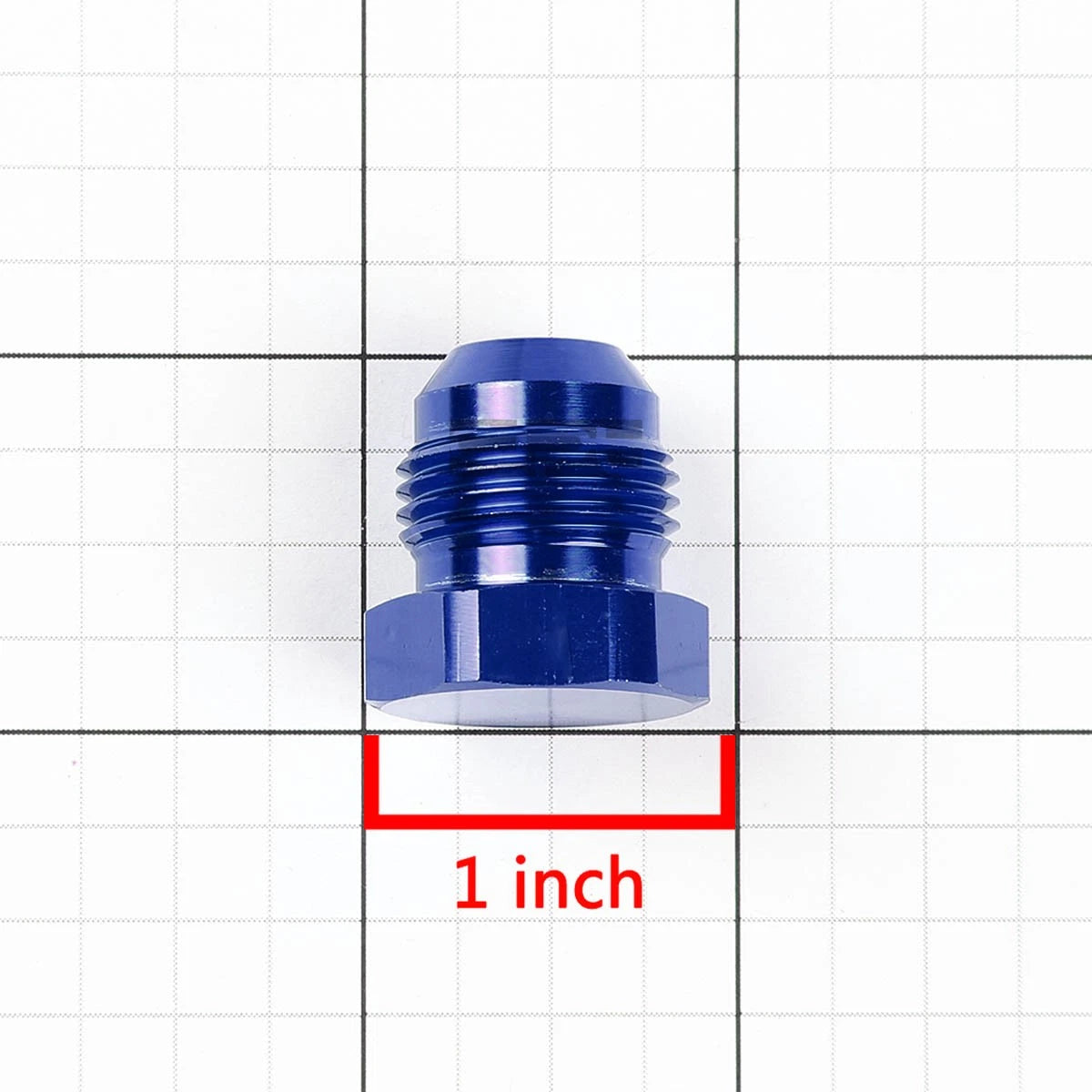 8AN AN-8 Flare Bolt Nut Plug Lock Fitting Adapter - Blue Aluminum