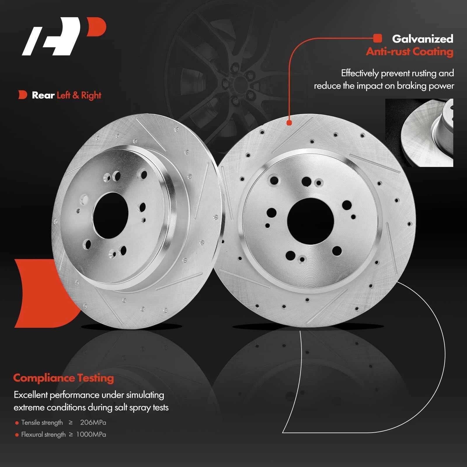 Drilled Brake Rotor & Pad Set for Acura MDX ZDX (2007–2013)